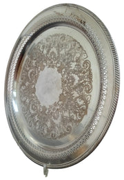WM Rogers Silverplate Round Platter 15" Vintage Collectible Serveware