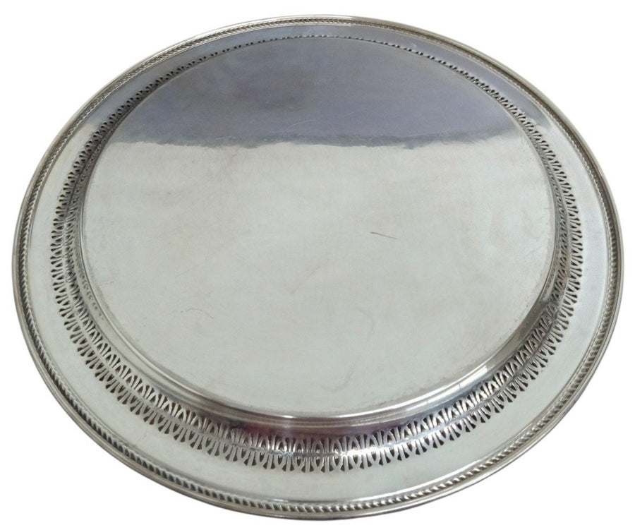 WM Rogers Silverplate Round Platter 15" Vintage Collectible Serveware