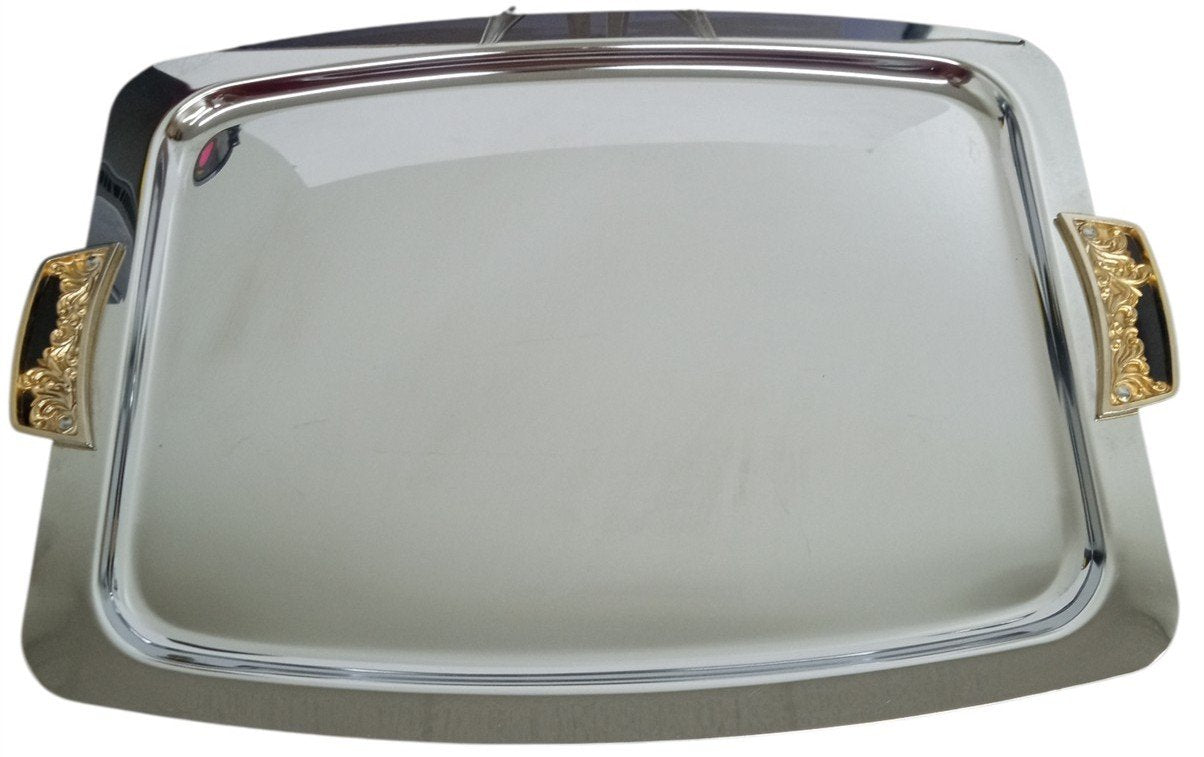 Kromex Rectangular Serving Tray W/Handles Vintage Collectible Serveware