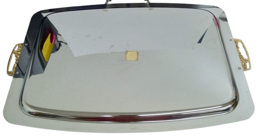 Kromex Rectangular Serving Tray W/Handles Vintage Collectible Serveware