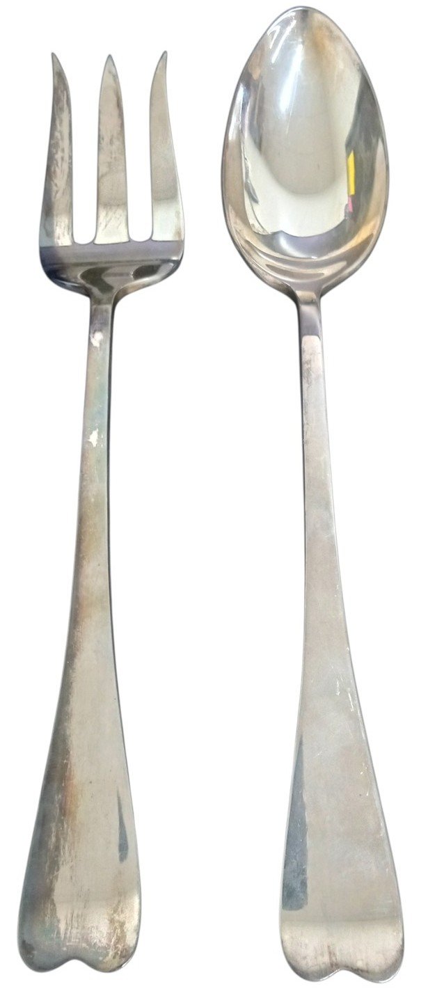 Reed Barton 11" Silverplate Oversized Serving/Salad Fork & Spoon Vintage