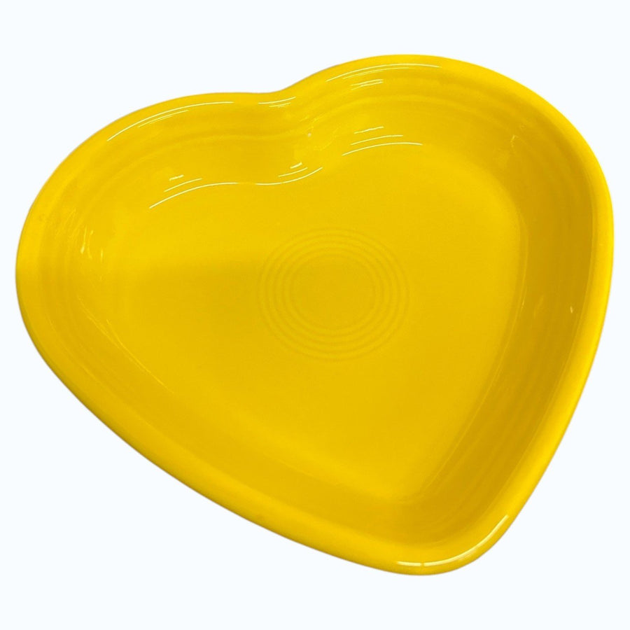 Fiesta - Daffodil Yellow Medium Heart Bowl Homer Laughlin Ceramic Dish Valentine's