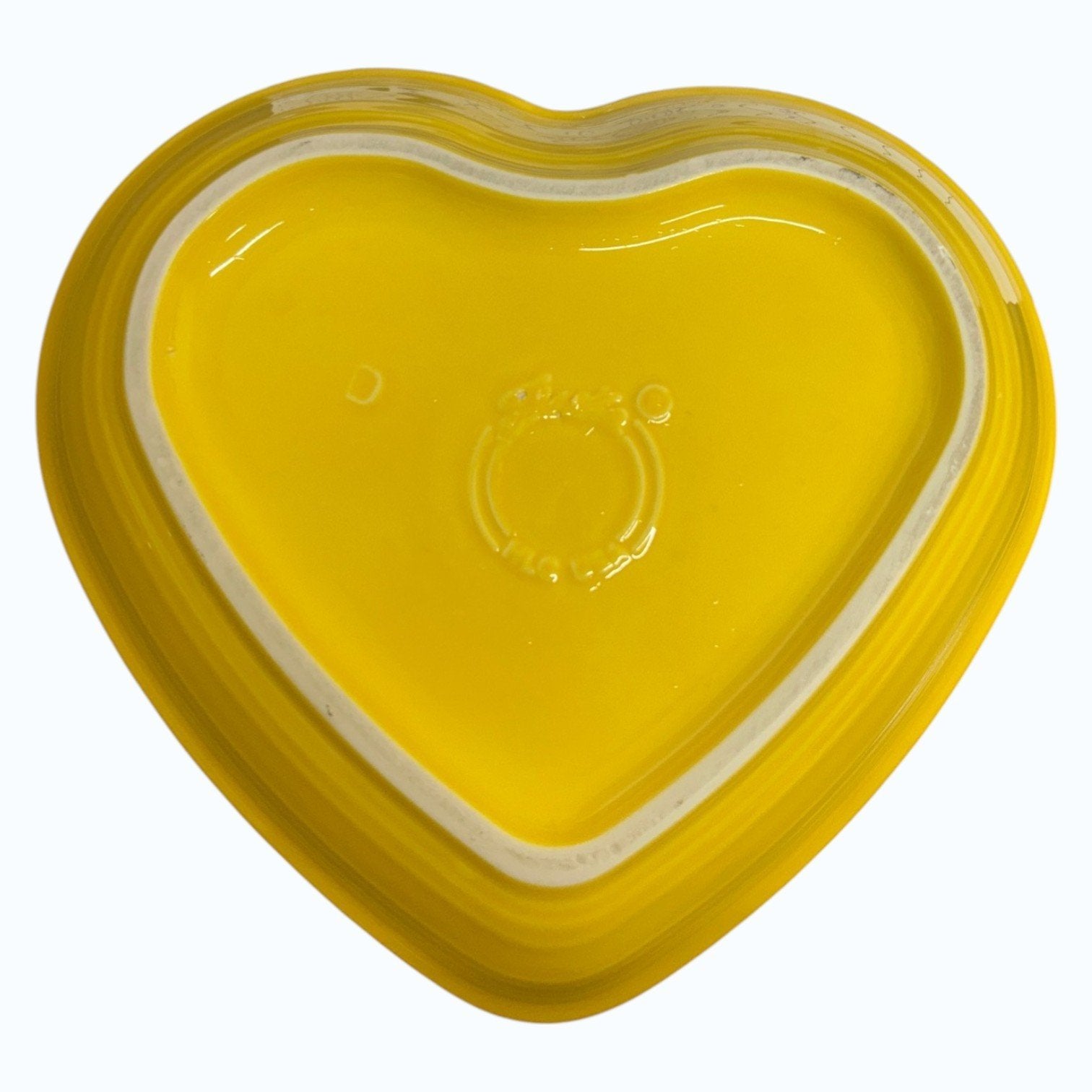 Fiesta - Daffodil Yellow Medium Heart Bowl Homer Laughlin Ceramic Dish Valentine's