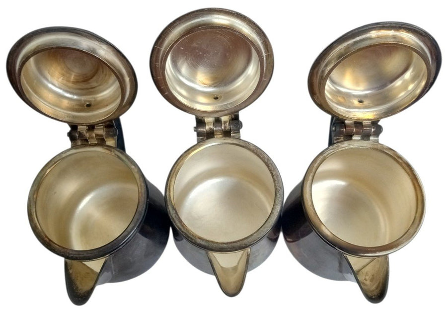DJ EPNS Silverplate 4" Creamers Set Of 3 Vintage Collectible Serveware