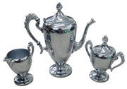 Cromwell Chromium Tea Set Vintage Collectible Serveware Teapot Creamer Sugar