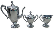 Cromwell Chromium Tea Set Vintage Collectible Serveware Teapot Creamer Sugar