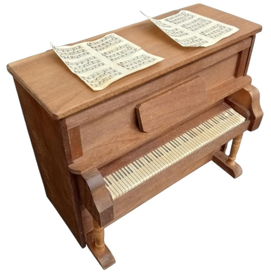 Shackman Dollhouse Wind-Up Piano Music Box W/Sheet Music Vintage Miniature