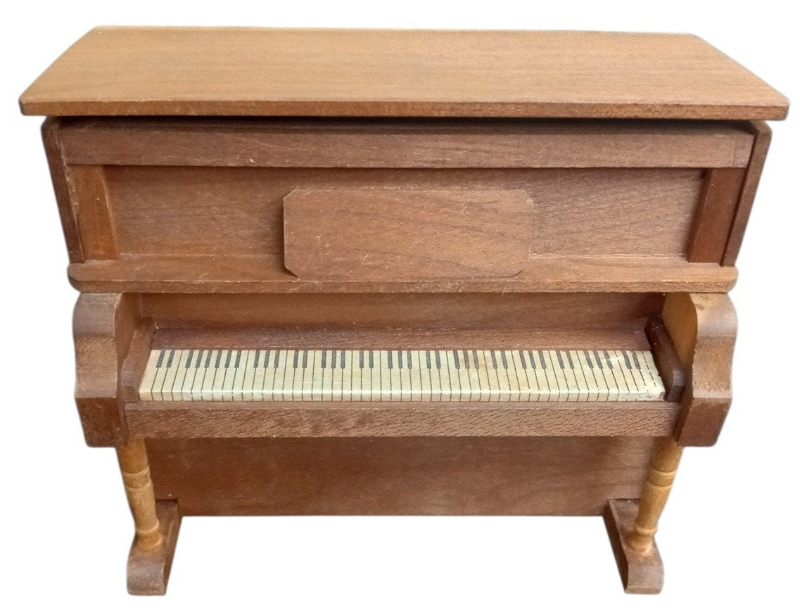 Shackman Dollhouse Wind-Up Piano Music Box W/Sheet Music Vintage Miniature