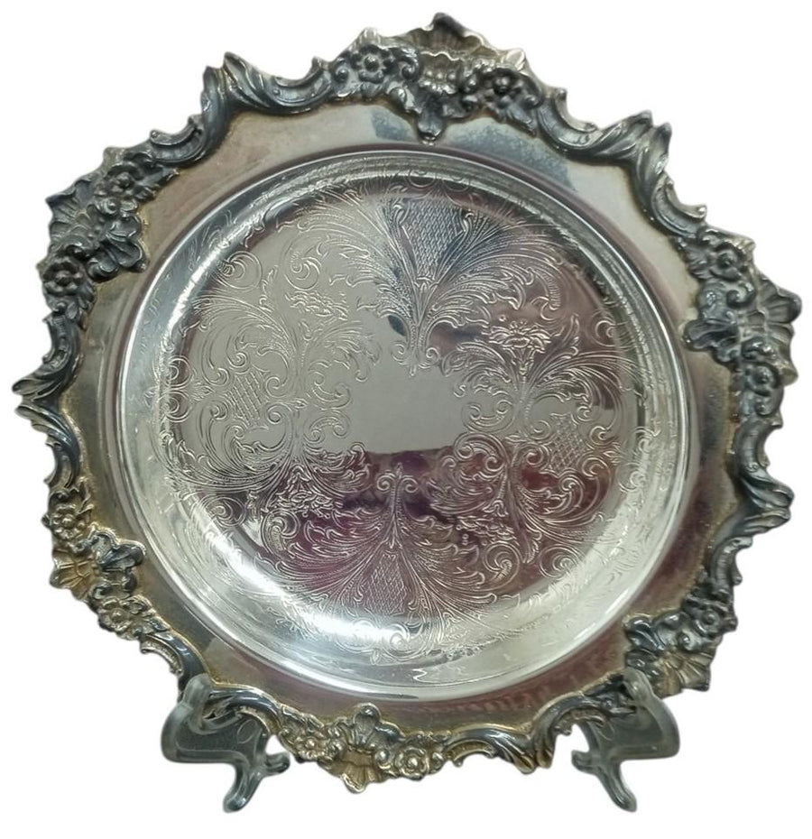 Silverplate Footed Candy Dish English Vintage Collectible Ornate Serveware