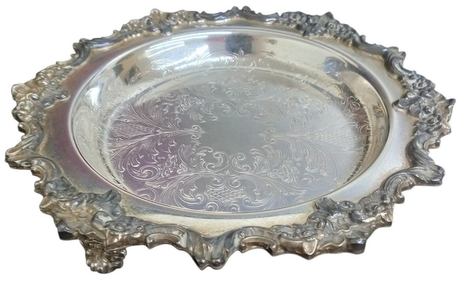 Silverplate Footed Candy Dish English Vintage Collectible Ornate Serveware