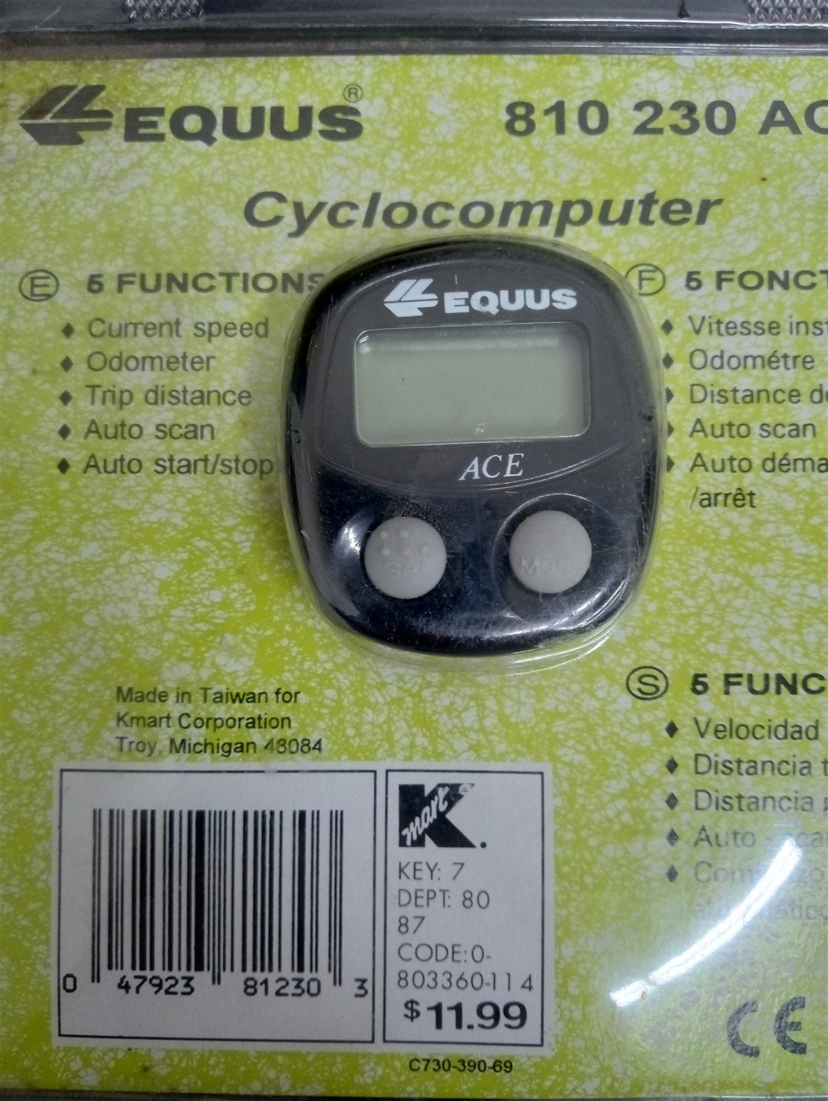 Equus Cyclocomputer 5 Function Workout Fitness Equipment Sealed Likely 1990s