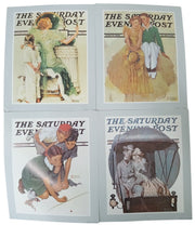 Norman Rockwell Saturday Evening Post Prints 1983 Set Of 4 Collectible 12"x10"