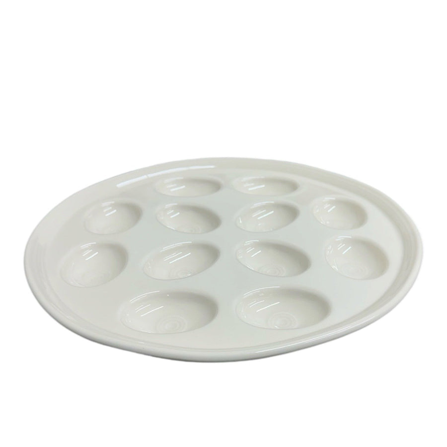 Fiesta - Linen Off-White Round Egg Serving Platter Homer Laughlin HLC Ceramic Tray