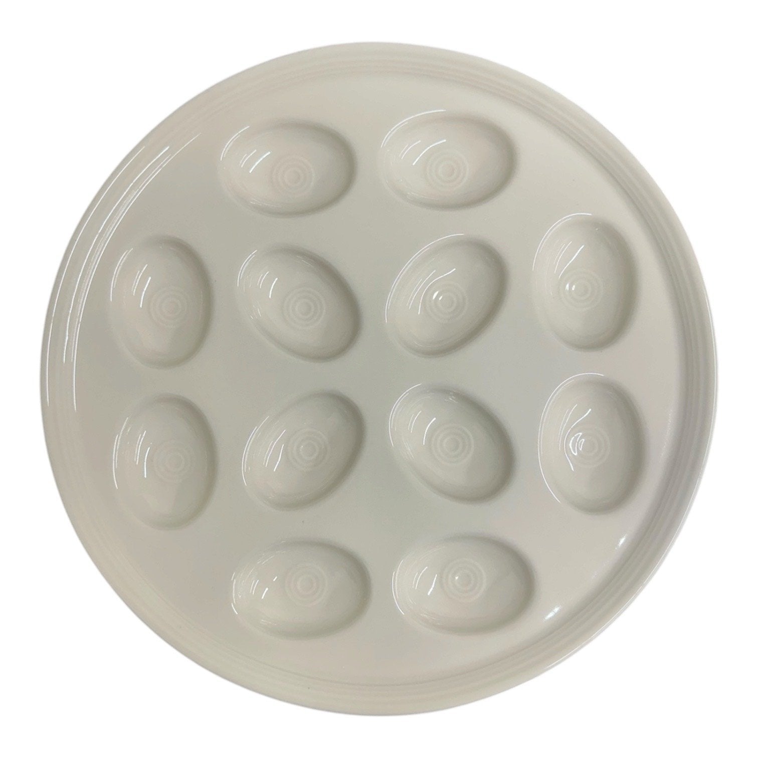Fiesta - Linen Off-White Round Egg Serving Platter Homer Laughlin HLC Ceramic Tray