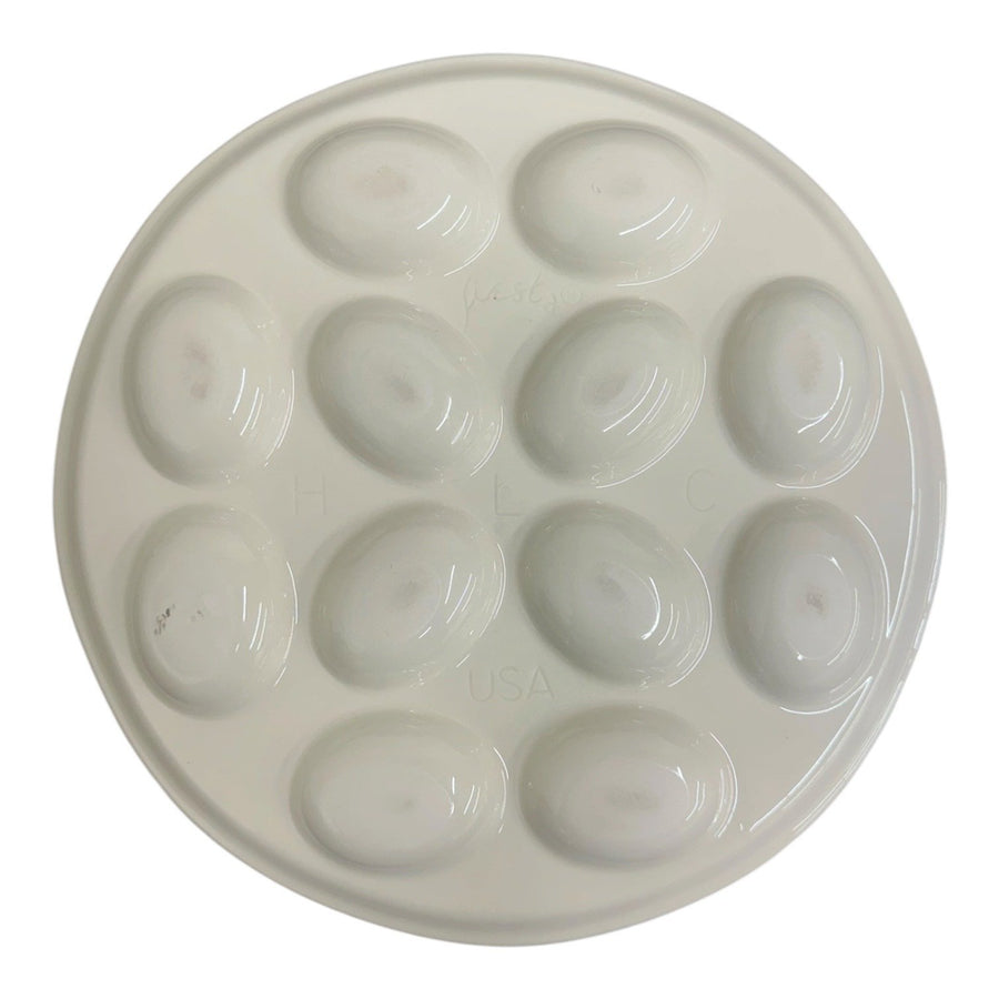 Fiesta - Linen Off-White Round Egg Serving Platter Homer Laughlin HLC Ceramic Tray