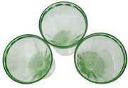 Vaseline Green Parfait Glasses Set Of 3 Vintage Collectible Glassware Art Glass