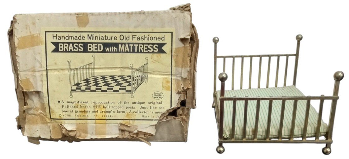 Shackman Dollhouse Bed W/Original Box Vintage Collectible Toy Accessory