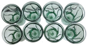Fostoria Jamestown Green Juice Glasses Set Of 8 Vintage Collectible Drinkware