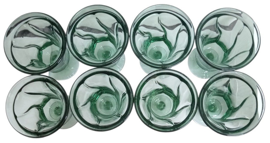 Fostoria Jamestown Green Juice Glasses Set Of 8 Vintage Collectible Drinkware