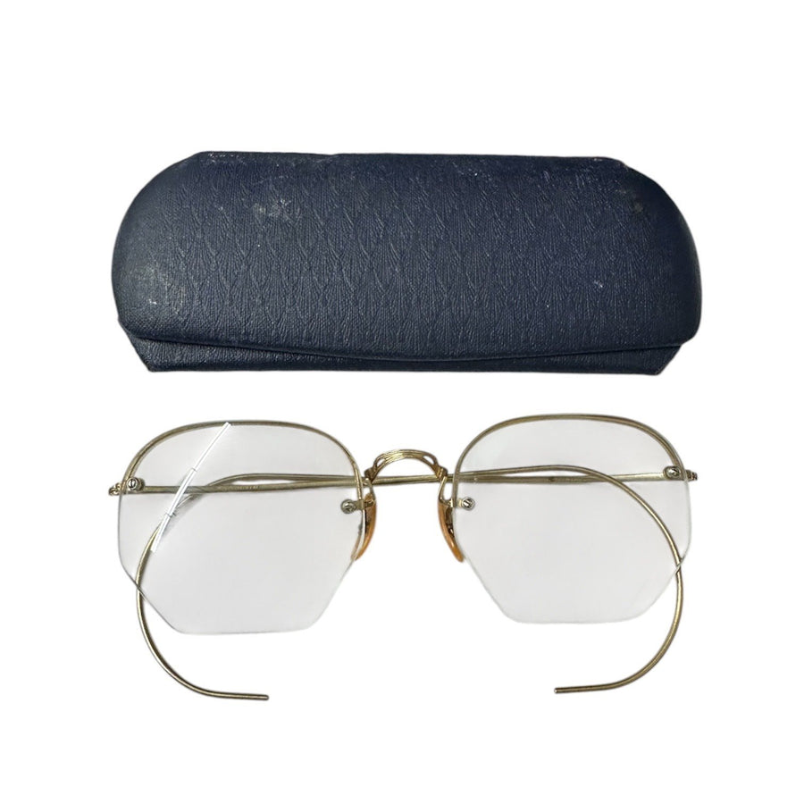 Bausch & Lomb Vintage MCM 1/10 12k Gold Filled Rimless Bifocal Eyeglasses w/Case