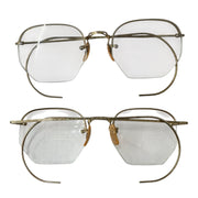 Bausch & Lomb Vintage MCM 1/10 12k Gold Filled Rimless Bifocal Eyeglasses w/Case