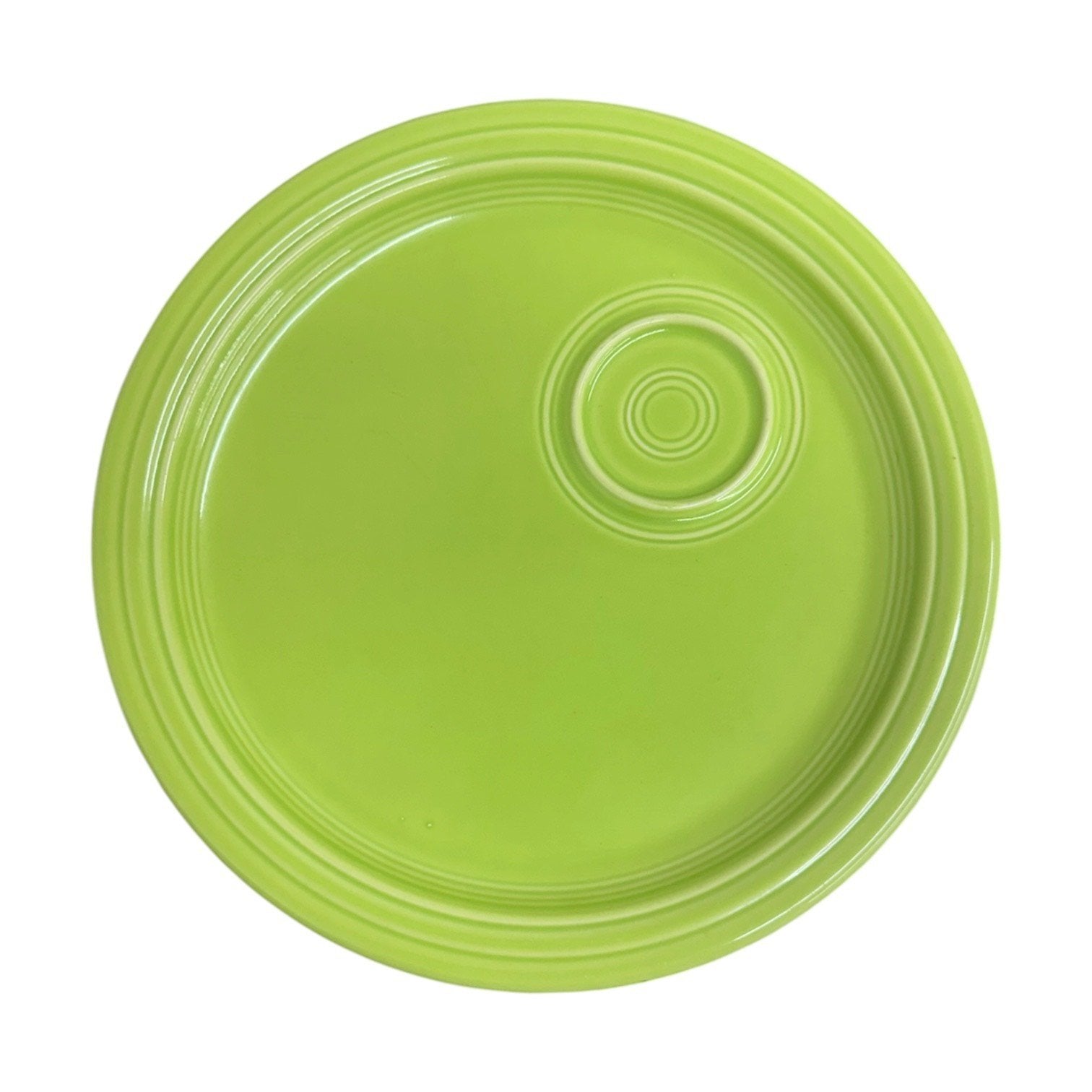 Fiesta - Chartreuse Green Welled Snack Plate Homer Laughlin HLC Ceramic Tableware