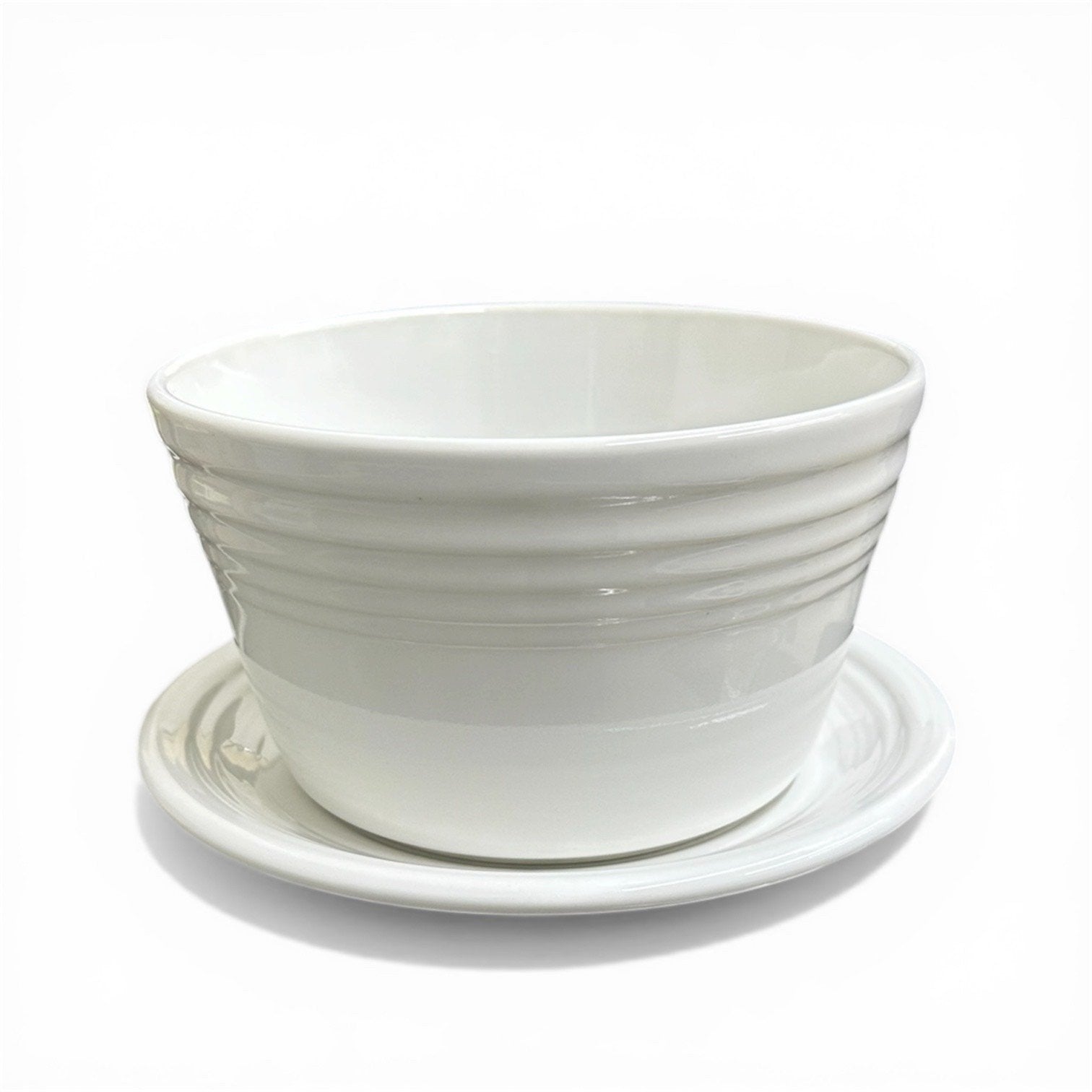 Fiesta - White Flower Pot & Base New In Box Homer Laughlin HLC Ceramic Decor