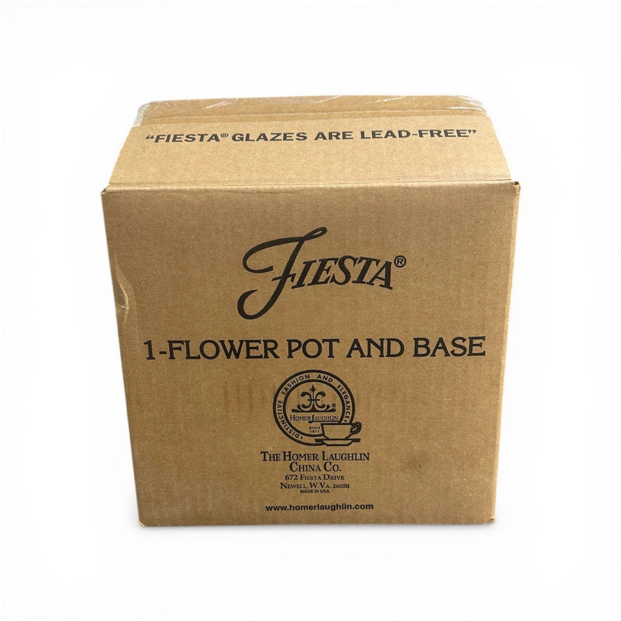 Fiesta - White Flower Pot & Base New In Box Homer Laughlin HLC Ceramic Decor