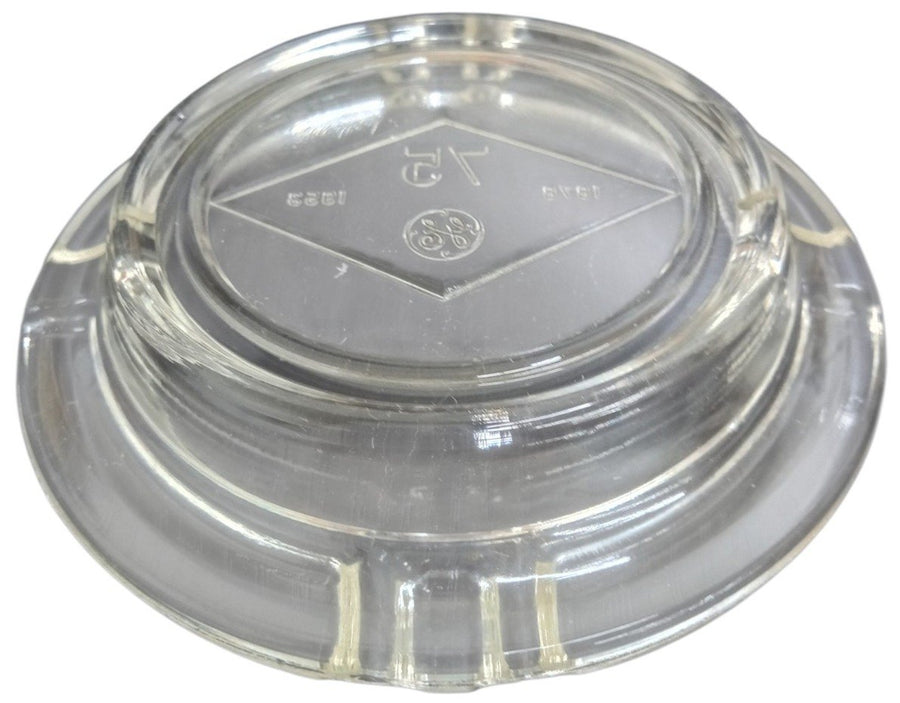 GE General Electric 75th Anniversary Clear Glass Ashtray 1953 Vintage Tobacciana