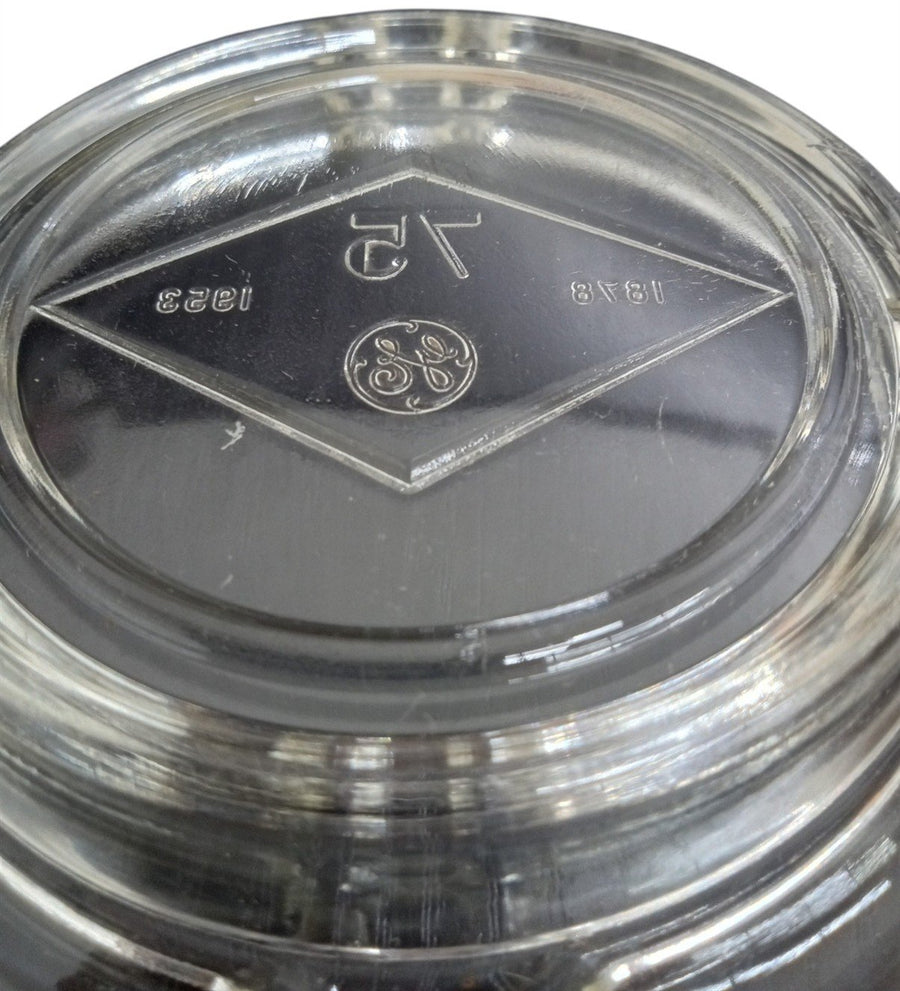 GE General Electric 75th Anniversary Clear Glass Ashtray 1953 Vintage Tobacciana