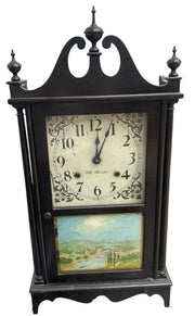 Seth Thomas Clock Co. Pillar and Scroll Black Mantel Shelf Clock