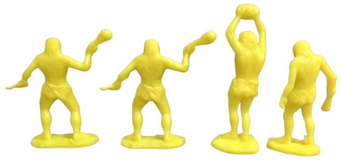 Cavemen MPC Yellow Toy Figures Set Of 4 Vintage Retro Collectible Nostalgic