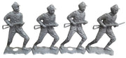 German Soldiers WWII MPC Grey Figures Set Of 4 Vintage Retro Collectible Toys