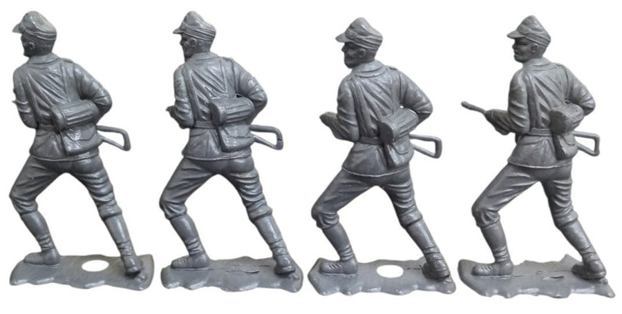 German Soldiers WWII MPC Grey Figures Set Of 4 Vintage Retro Collectible Toys