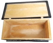 Trinket Box Wooden Black Handpainted Pennsylvania Dutch Vintage Collectible