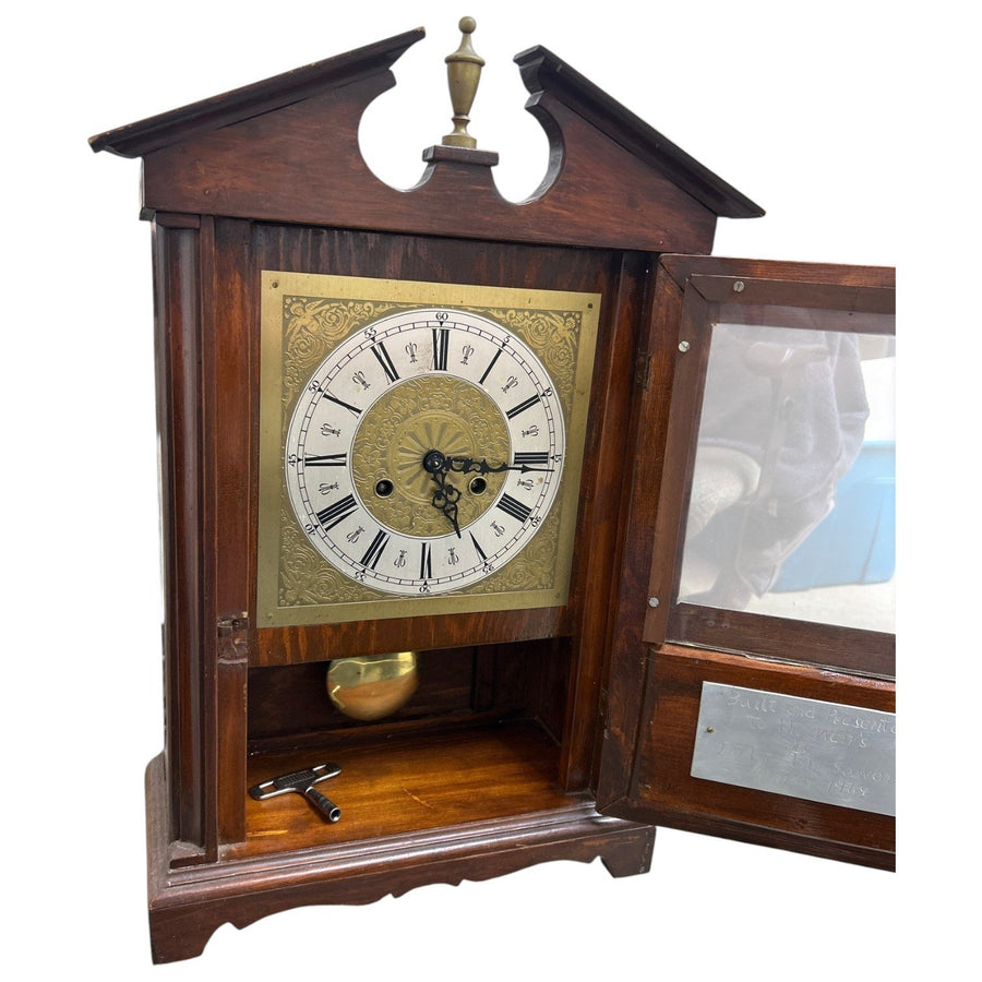 Urgos Vintage Handmade Shelf Mantel Clock With Key