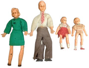 Caco Family Bendable Dolls Set Of 4 Toys Playset Vintage Collectible 1960s