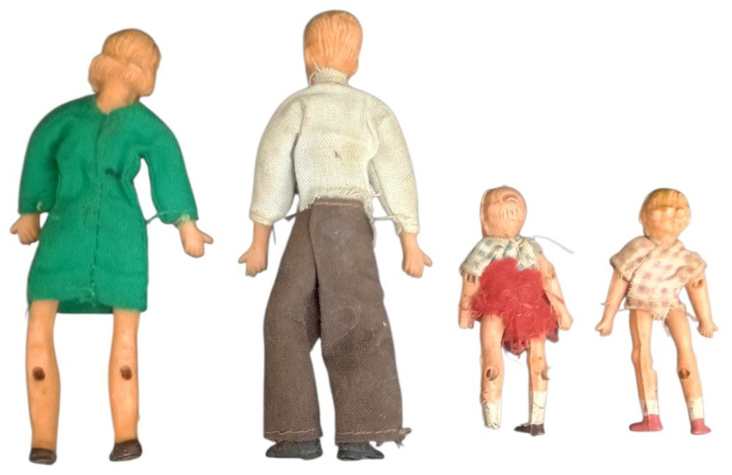 Caco Family Bendable Dolls Set Of 4 Toys Playset Vintage Collectible 1960s