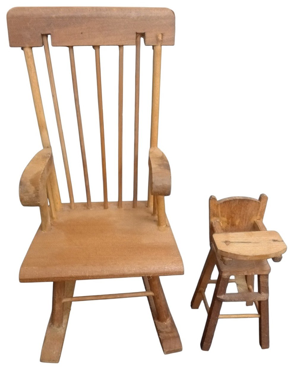 Shackman Dollhouse Set Rocking Chair Highchair Pitcher & Basin Vintage Mini