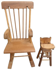 Shackman Dollhouse Set Rocking Chair Highchair Pitcher & Basin Vintage Mini
