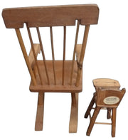 Shackman Dollhouse Set Rocking Chair Highchair Pitcher & Basin Vintage Mini