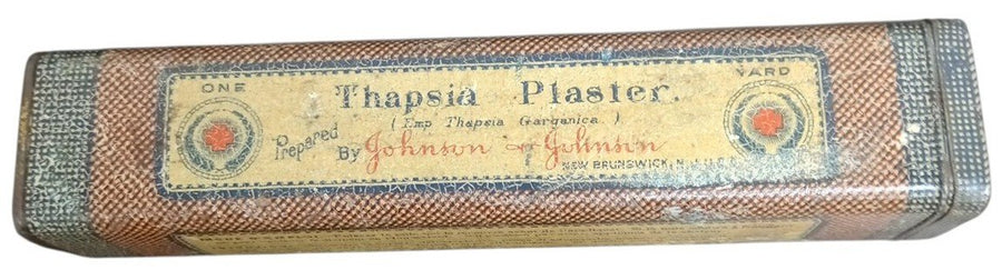 Johnson & Johnson Thapsia Plaster Tin/Can 1930s Empty Antique Collectible Decor