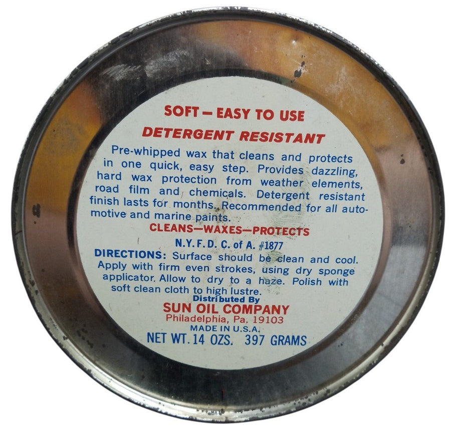 Sunoco Soft Paste Wax Can Vintage Retro Collectible Petroliana Mancave