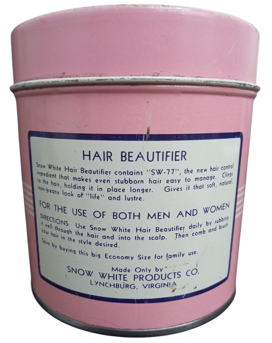 Snow White Hair Beautifier Can 1960s Display Vintage Collectible Nostalgic