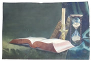 Art Book & Hourglass Picture 14"x21" Hand Drawn/Handpainted Artist Unknown 1999