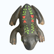 Wilton Vintage Cast Iron Frog with Hand-Painted Designs Trinket Box