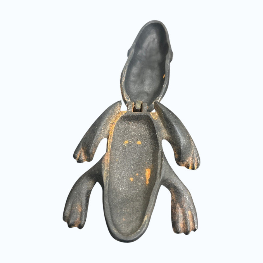 Wilton Vintage Cast Iron Frog with Hand-Painted Designs Trinket Box