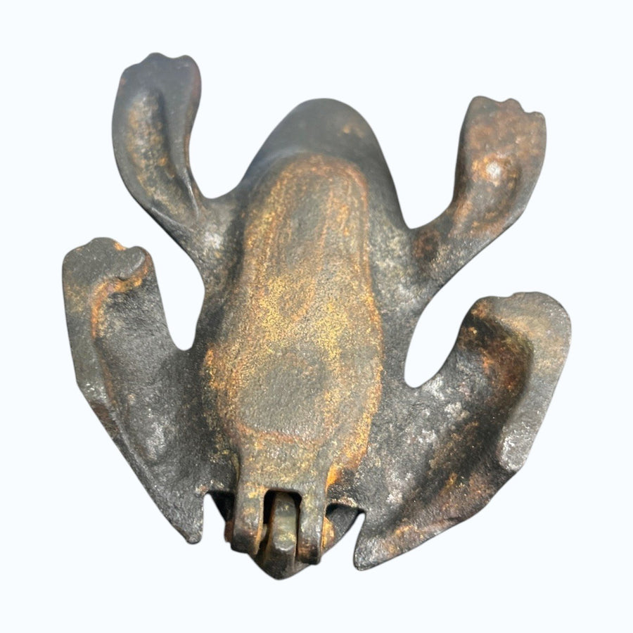 Wilton Vintage Cast Iron Frog with Hand-Painted Designs Trinket Box