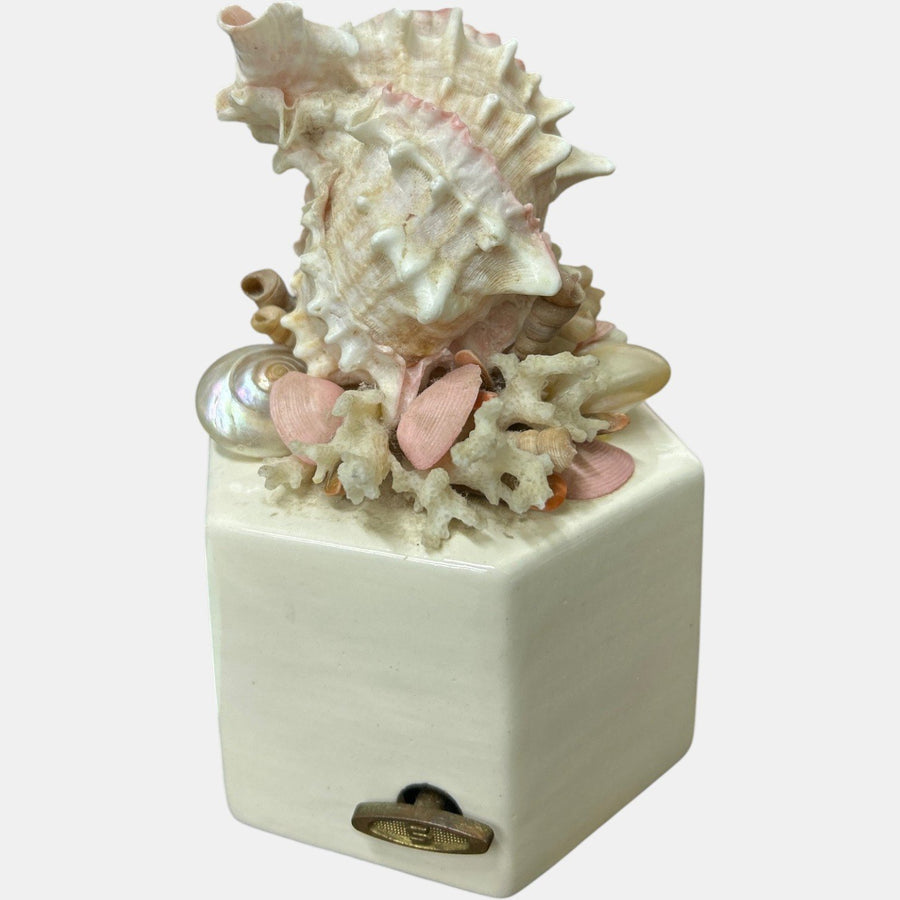 Charming Vintage Seashell Music Box Hawaiian Wedding