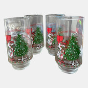 Holly Hobbie Set of Four 1977 Christmas Coca Cola Limited Edition Glasses